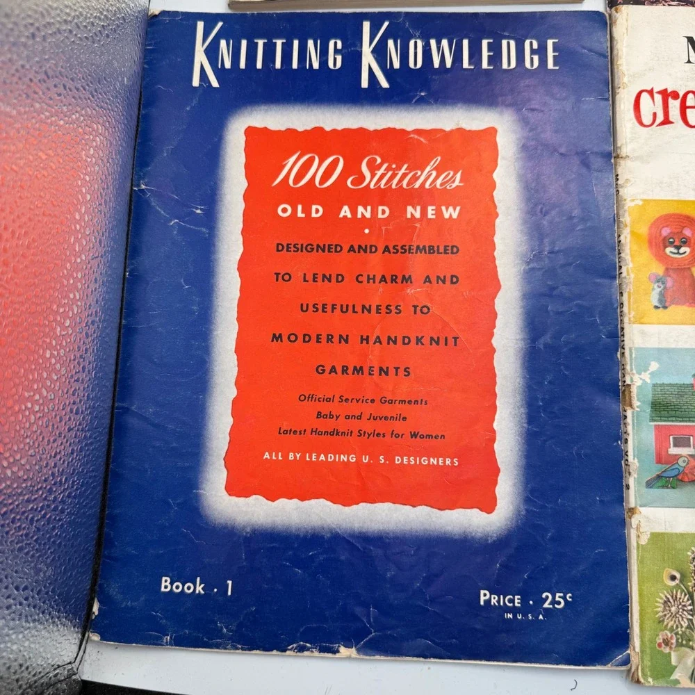 Vintage Knitting Crochet Pattern Book Lot Mon Tricot McCalls Bernat 7 Books